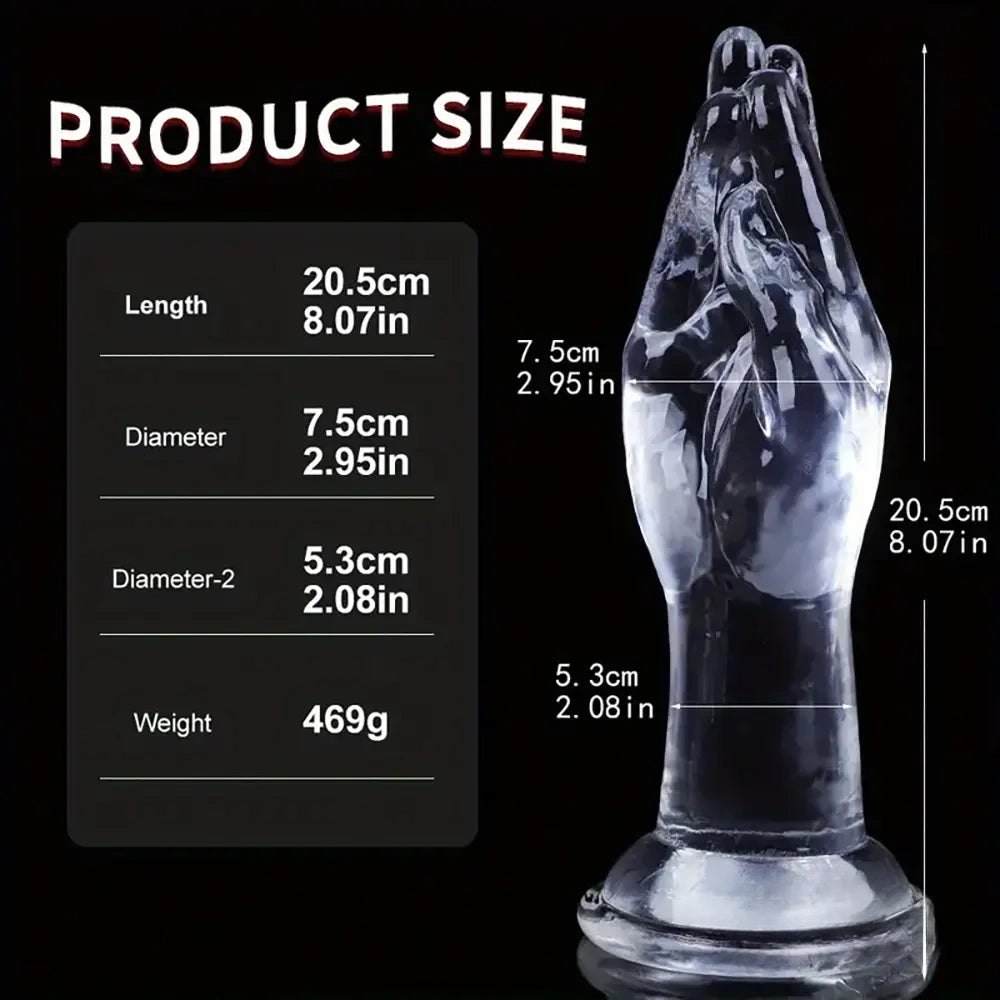 Clear PVC closed fist dildo, photo 12