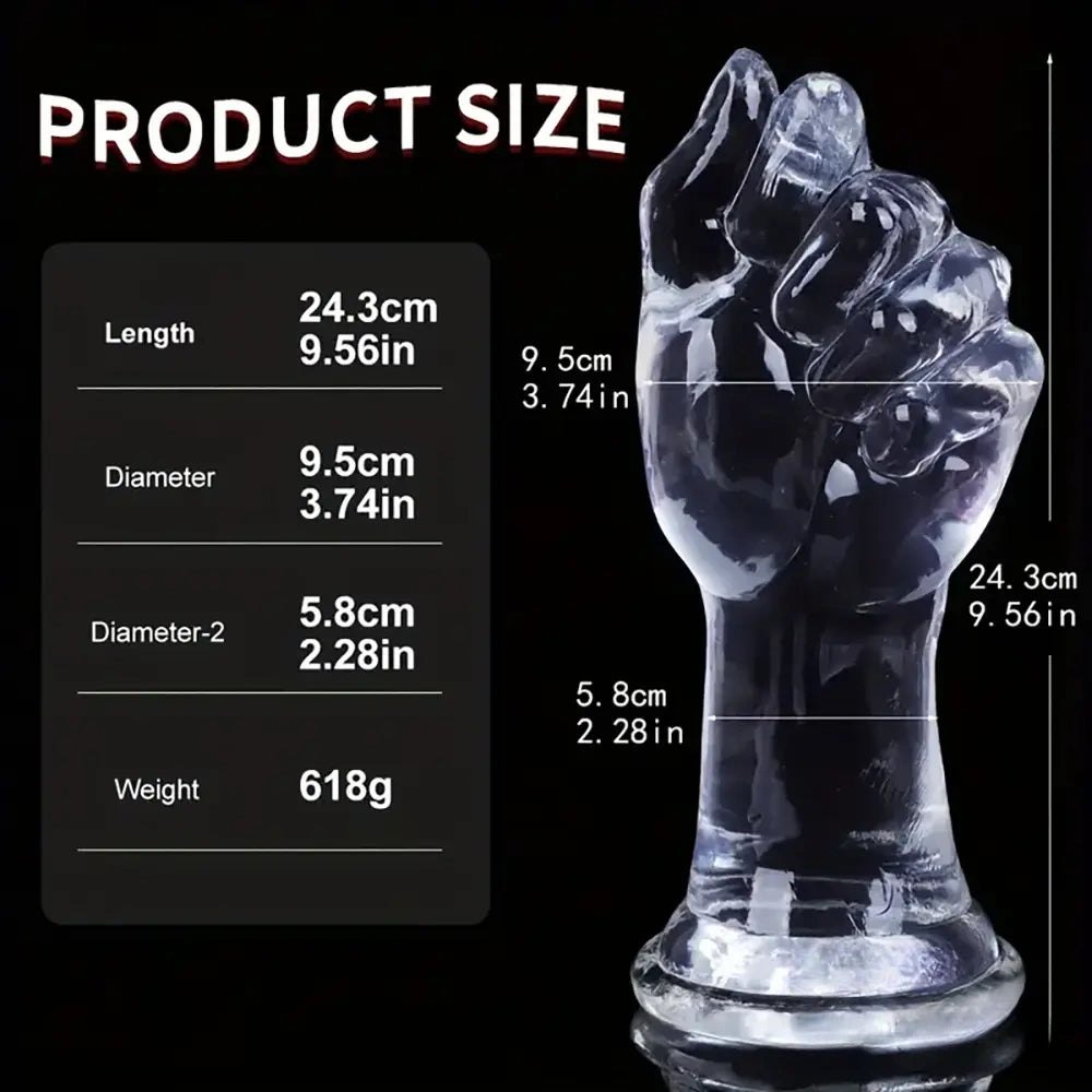 Clear PVC closed fist dildo, photo 13
