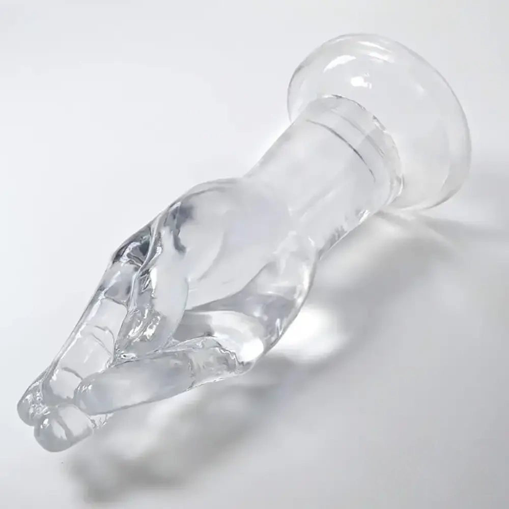 Clear pvc fist-shaped dildo with suction cup base, photo 2
