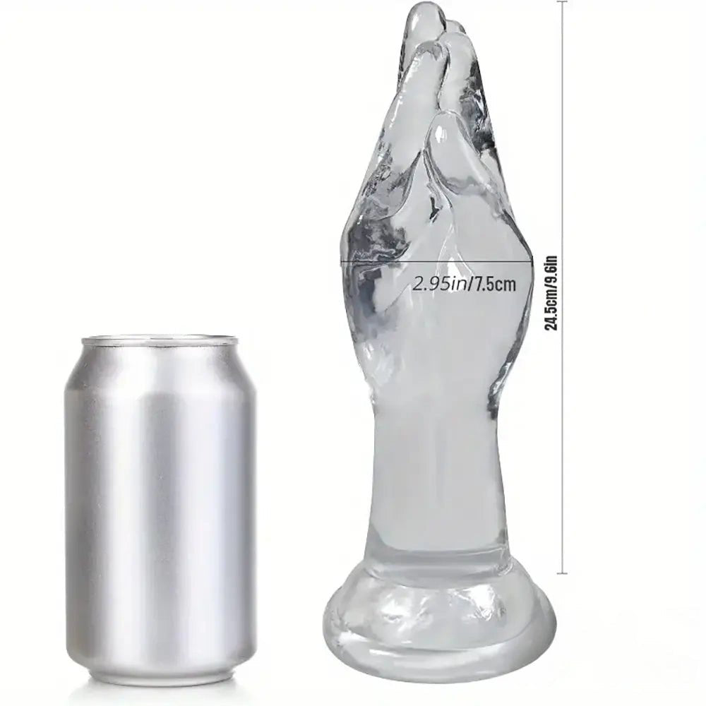 Clear pvc fist-shaped dildo with suction cup base, photo 6