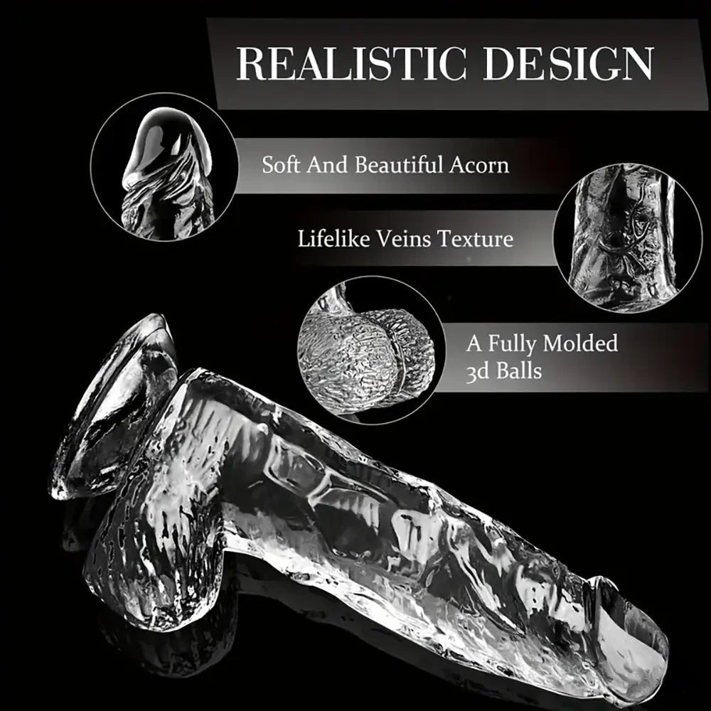 Clear realistic PVC dildo, photo 6