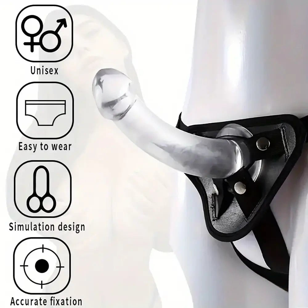 Clear pvc strap-on harness dildo, photo 2