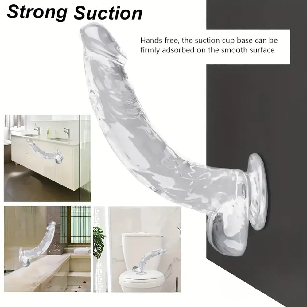 Clear PVC suction cup dildo, photo 2