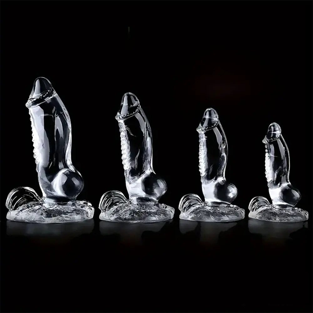 Clear translucent TPE realistic dildo, photo 1