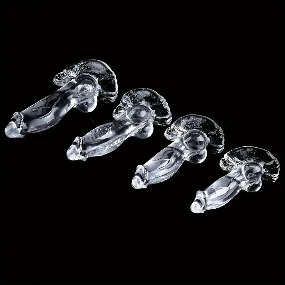 Clear translucent TPE realistic dildo, photo 2