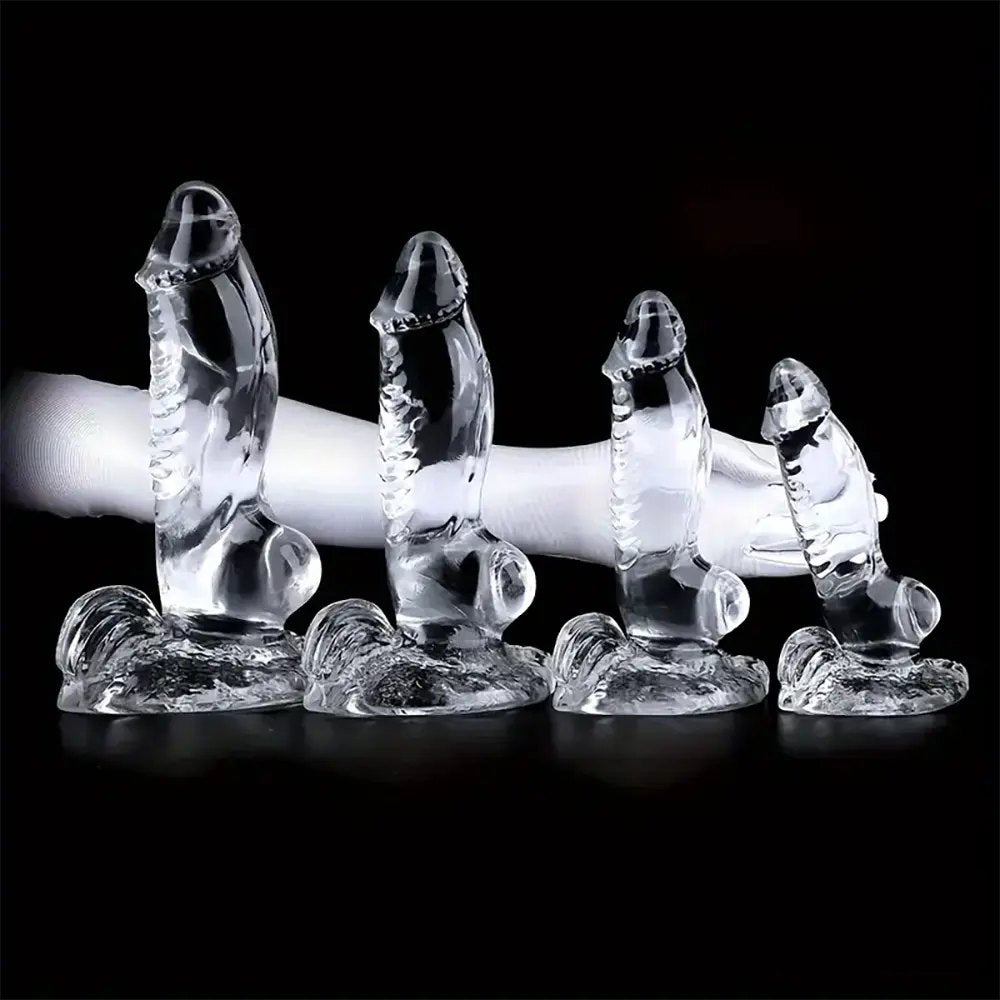 Clear translucent TPE realistic dildo, photo 3