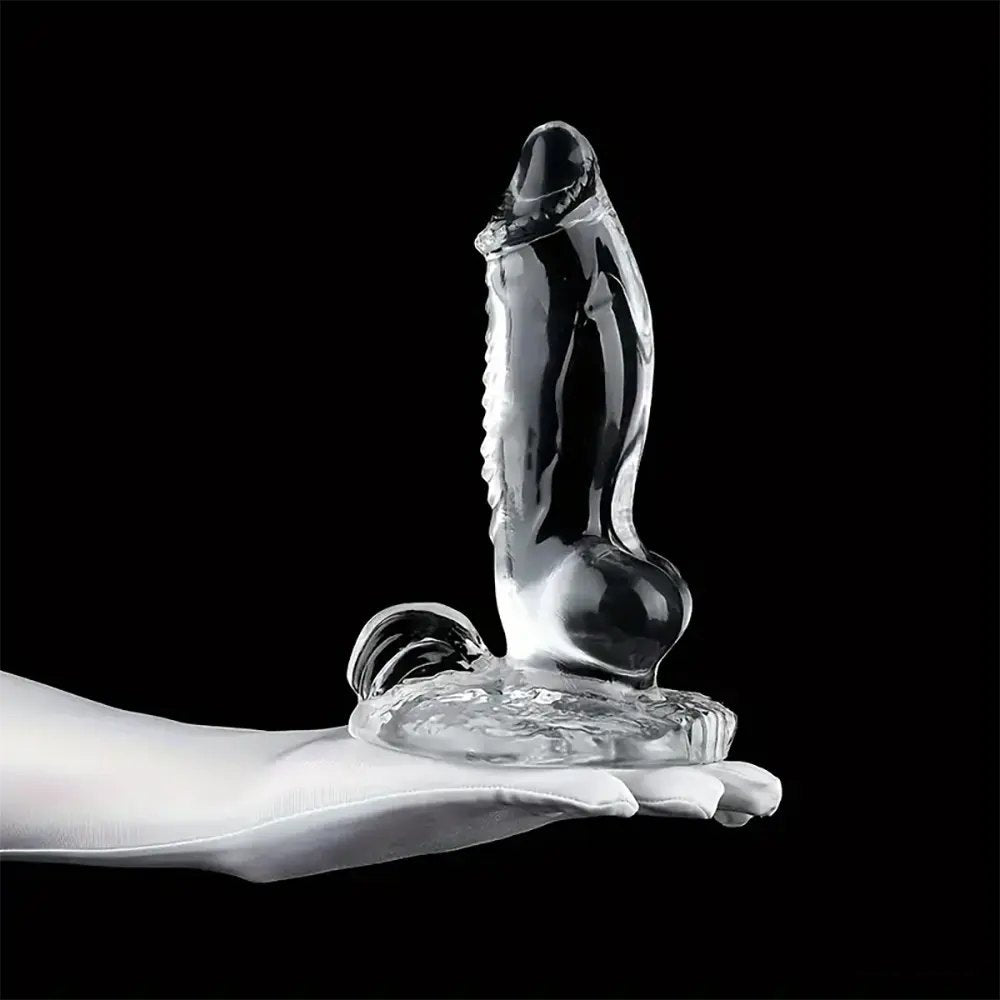 Clear translucent TPE realistic dildo, photo 4