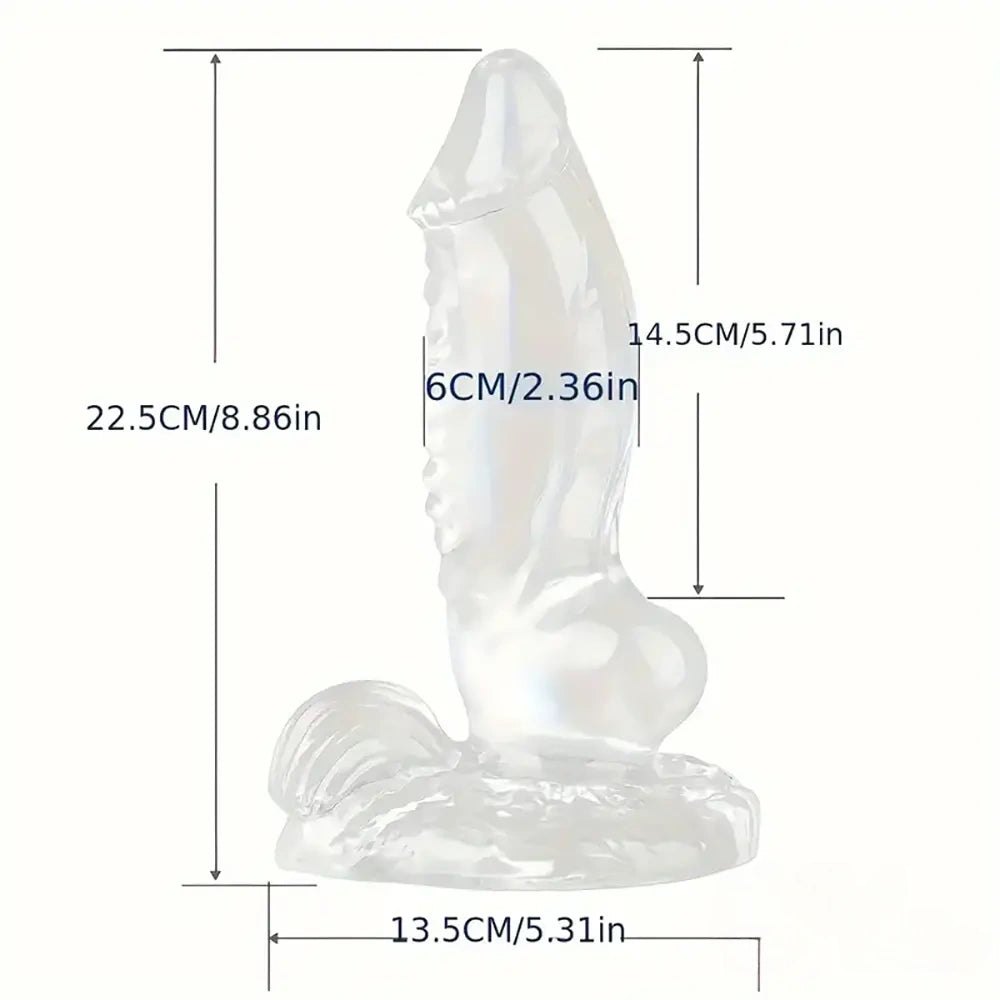 Clear translucent TPE realistic dildo, photo 6