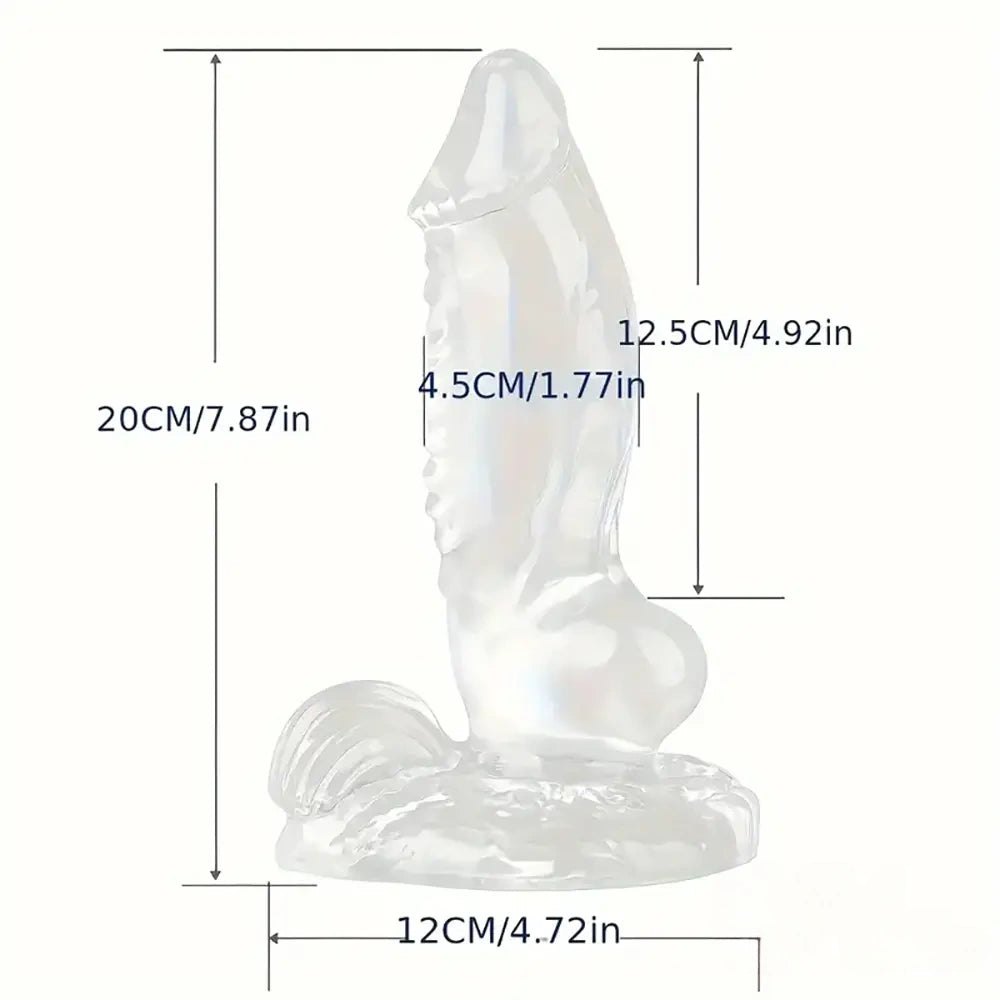 Clear translucent TPE realistic dildo, photo 7