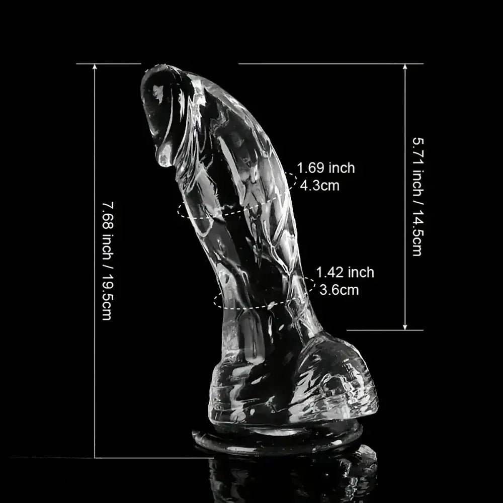 Clear realistic pvc dildo, photo 4