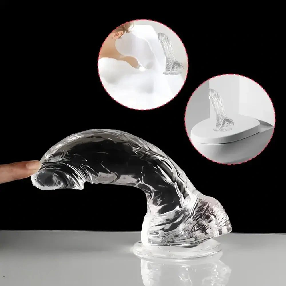 Clear realistic pvc dildo, photo 8