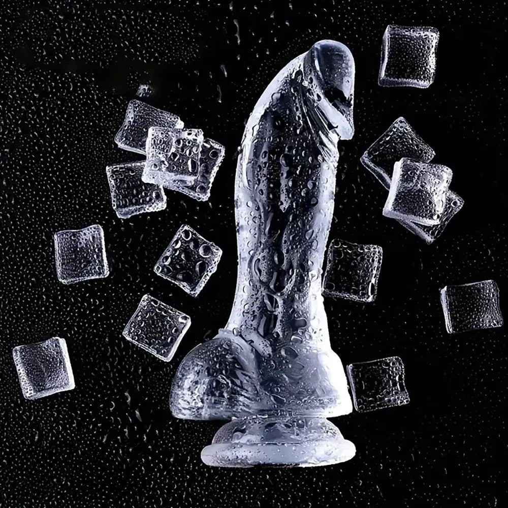 Clear realistic pvc dildo, photo 9