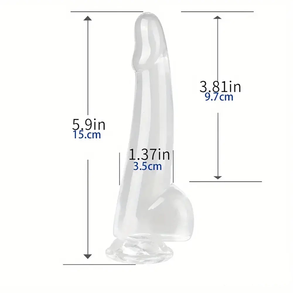 Clear realistic suction cup dildo, photo 12