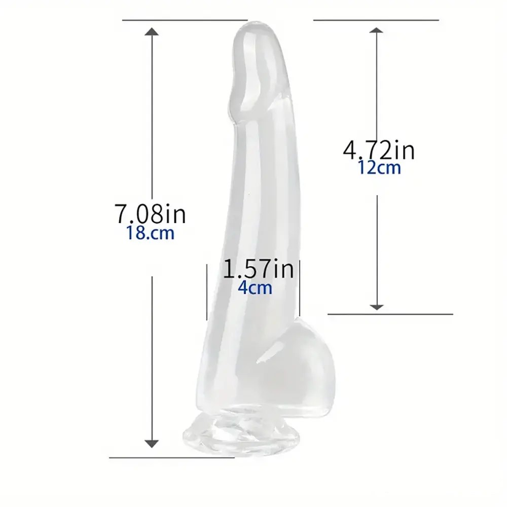 Clear realistic suction cup dildo, photo 13