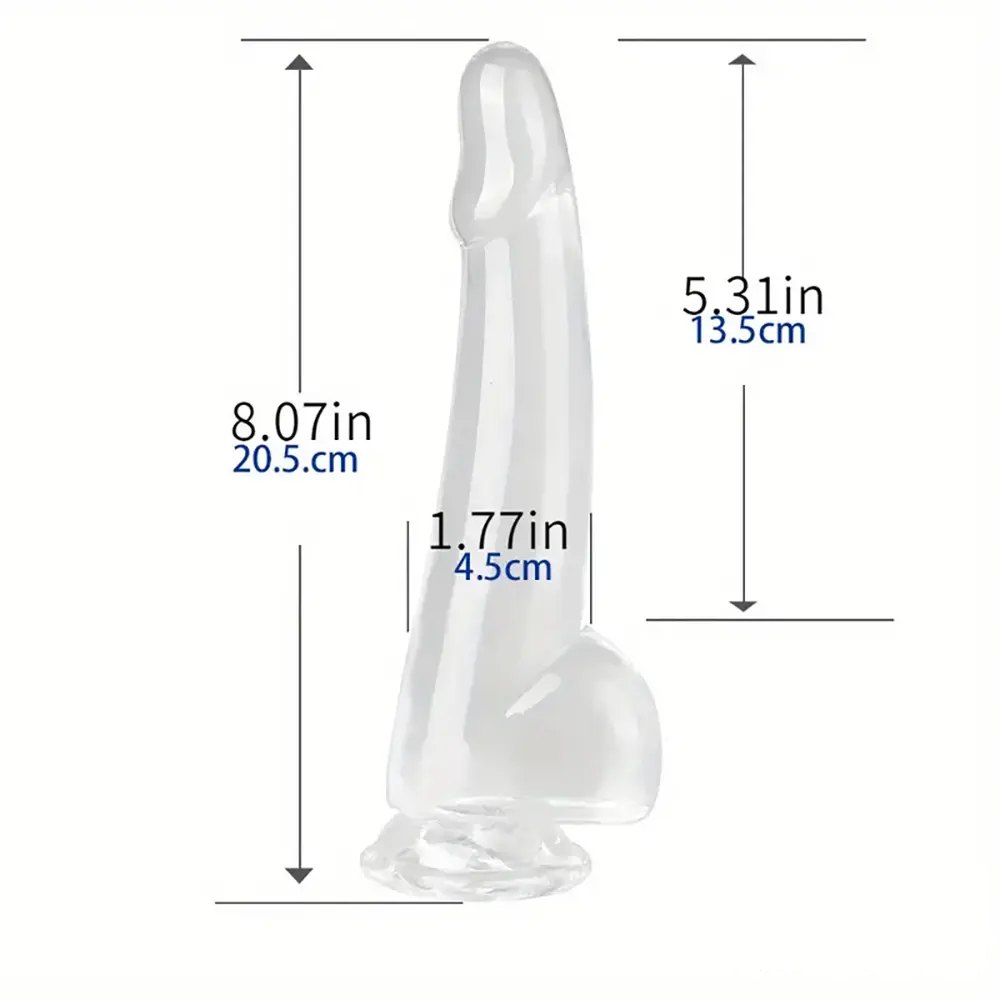 Clear realistic suction cup dildo, photo 14