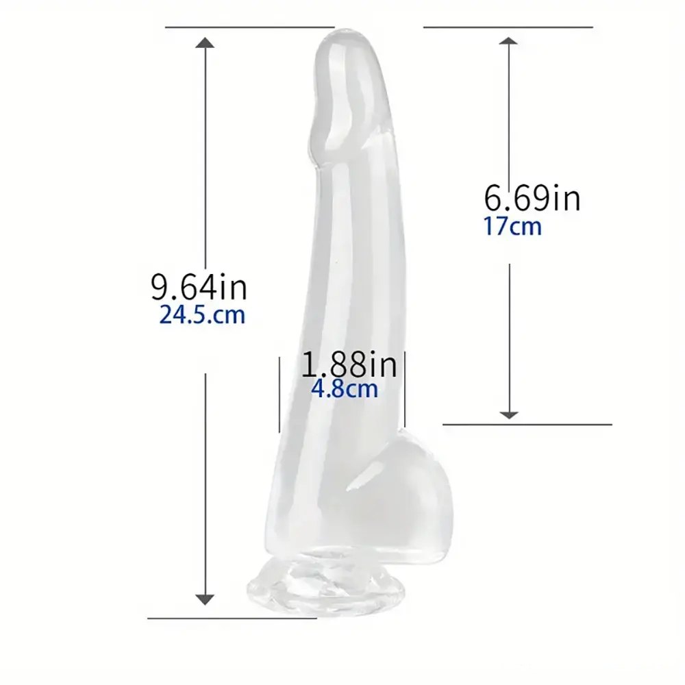 Clear realistic suction cup dildo, photo 15
