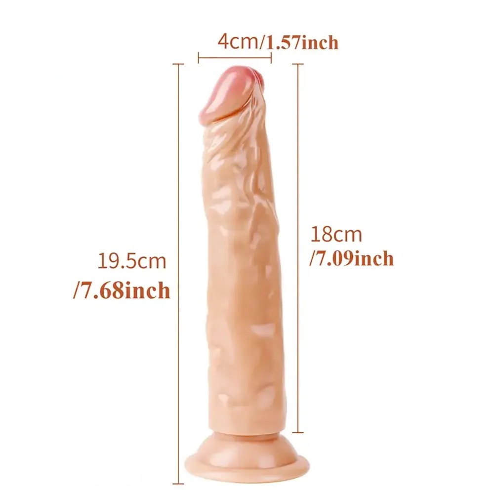 Flesh realistic suction cup dildo