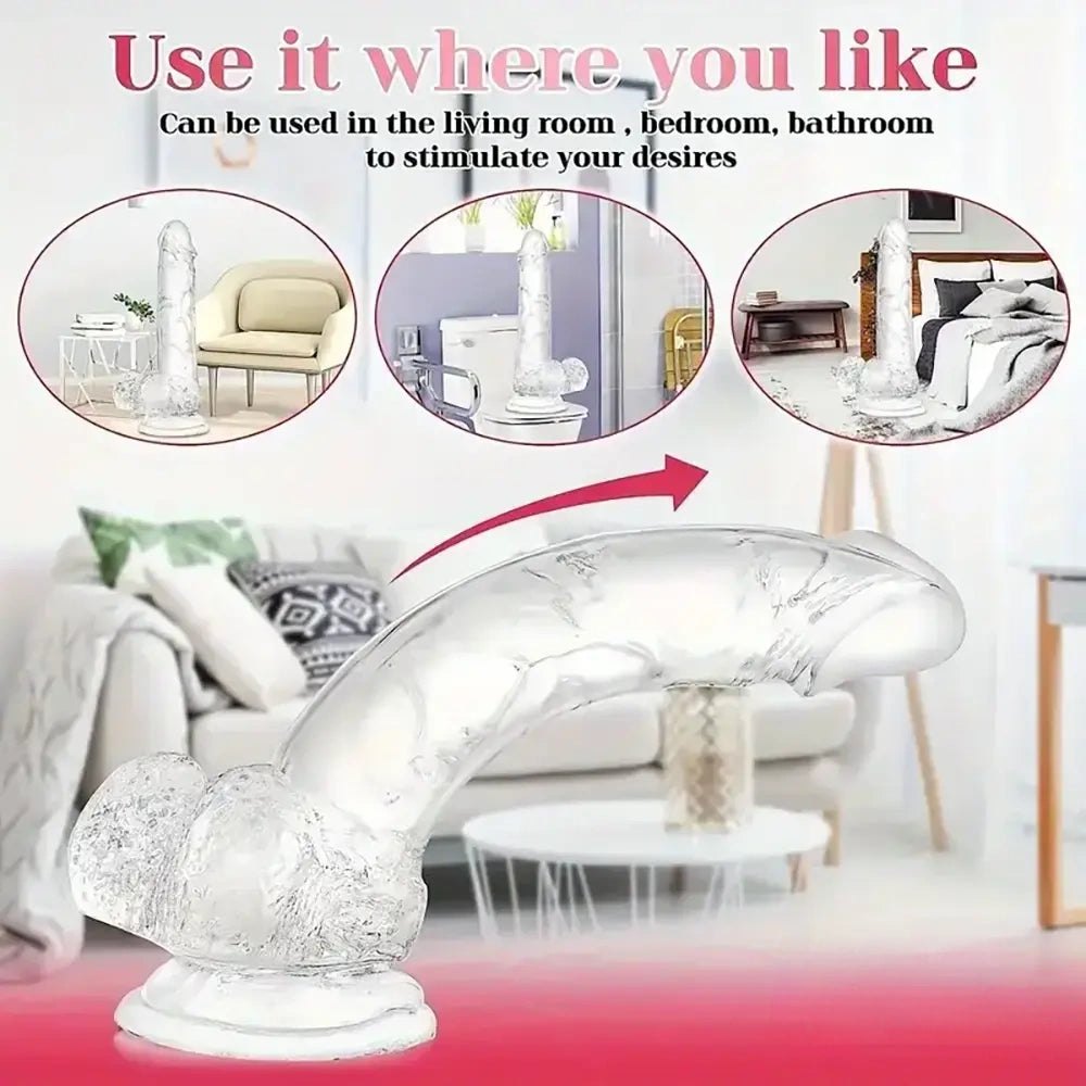 Clear realistic tpe dildo, photo 6