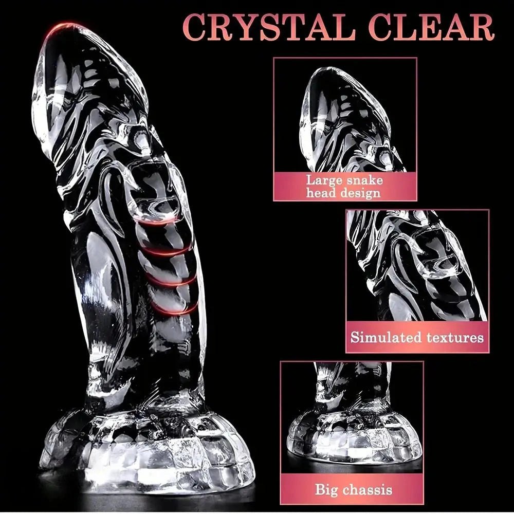 Clear ribbed anal prostate tpe dildo, photo 3