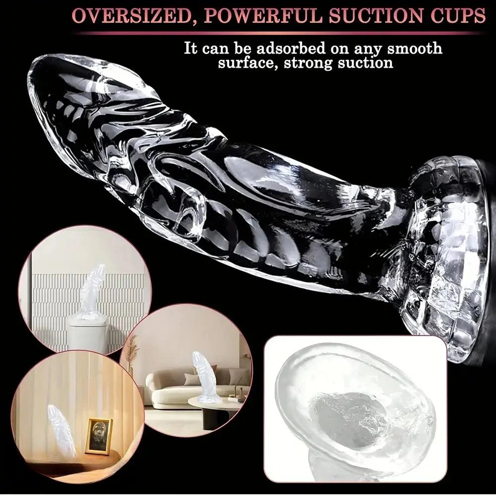 Clear ribbed anal prostate tpe dildo, photo 4