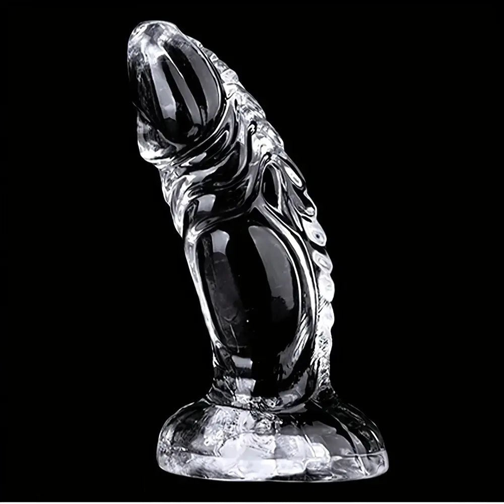 Clear ribbed anal prostate tpe dildo, photo 6