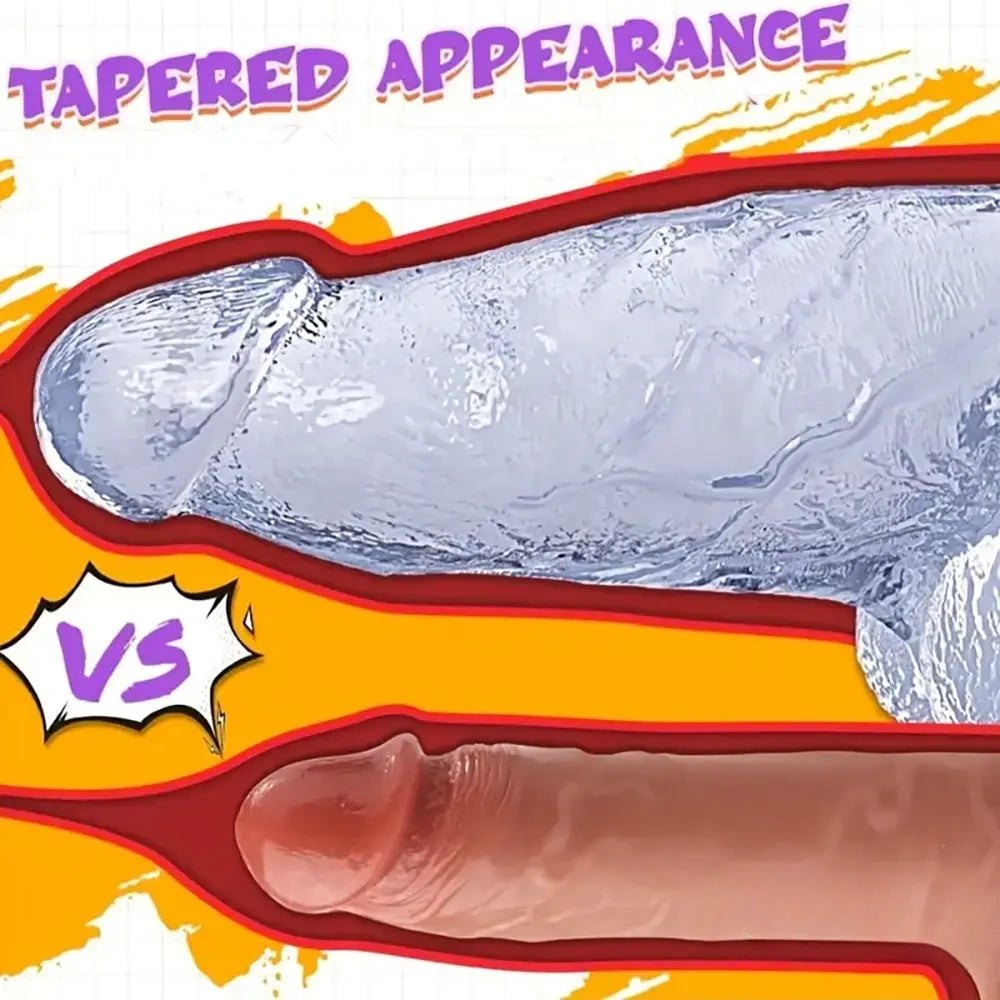Clear rubber realistic dildo suction base, photo 2