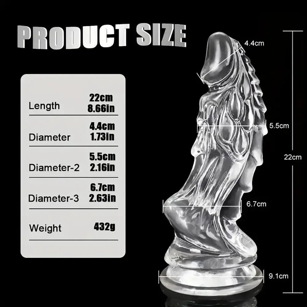 #1 clear spiked fantasy novelty dildo