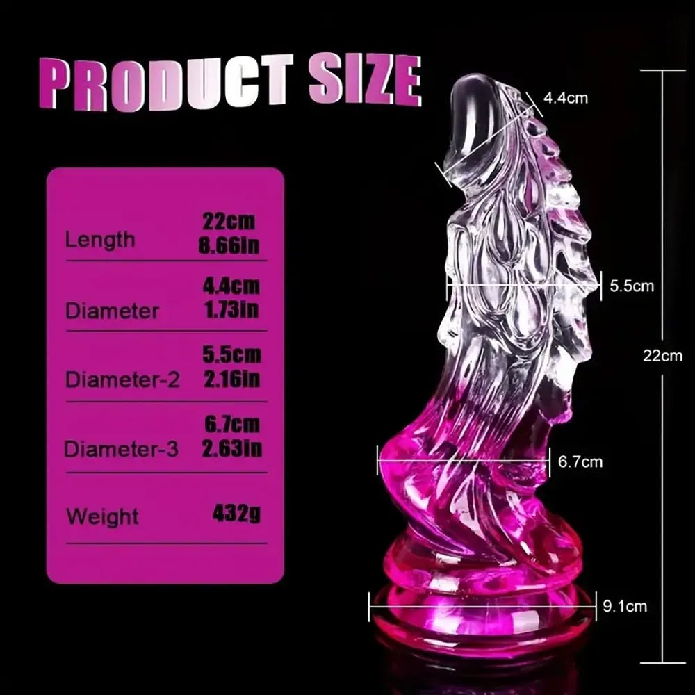 #3 clear spiked fantasy novelty dildo