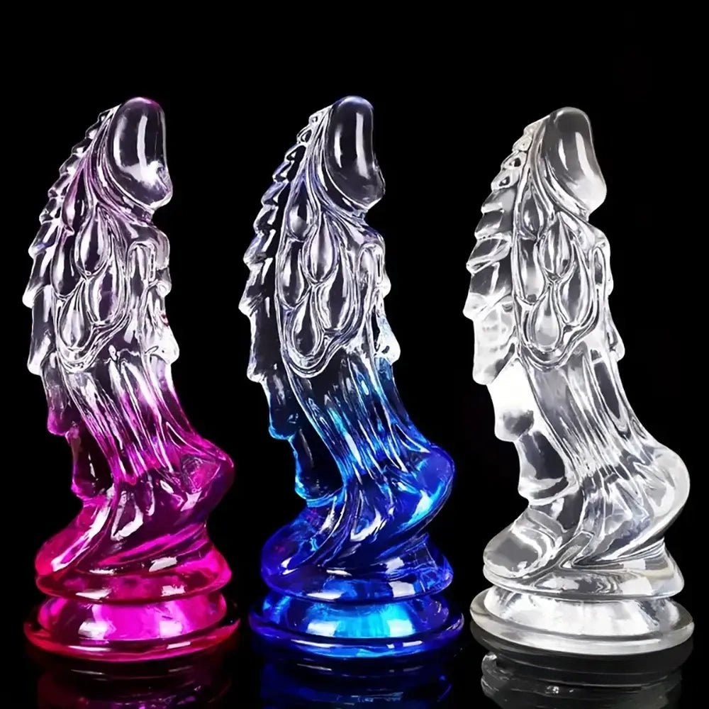 Clear spiked fantasy novelty dildo, photo 1