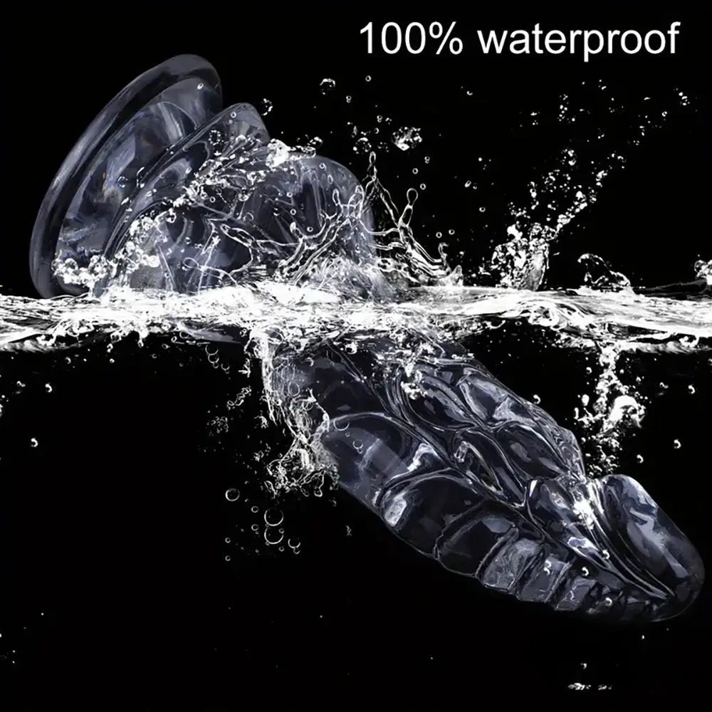 Clear spiked fantasy novelty dildo, photo 10