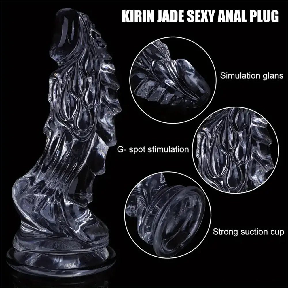 Clear spiked fantasy novelty dildo, photo 11
