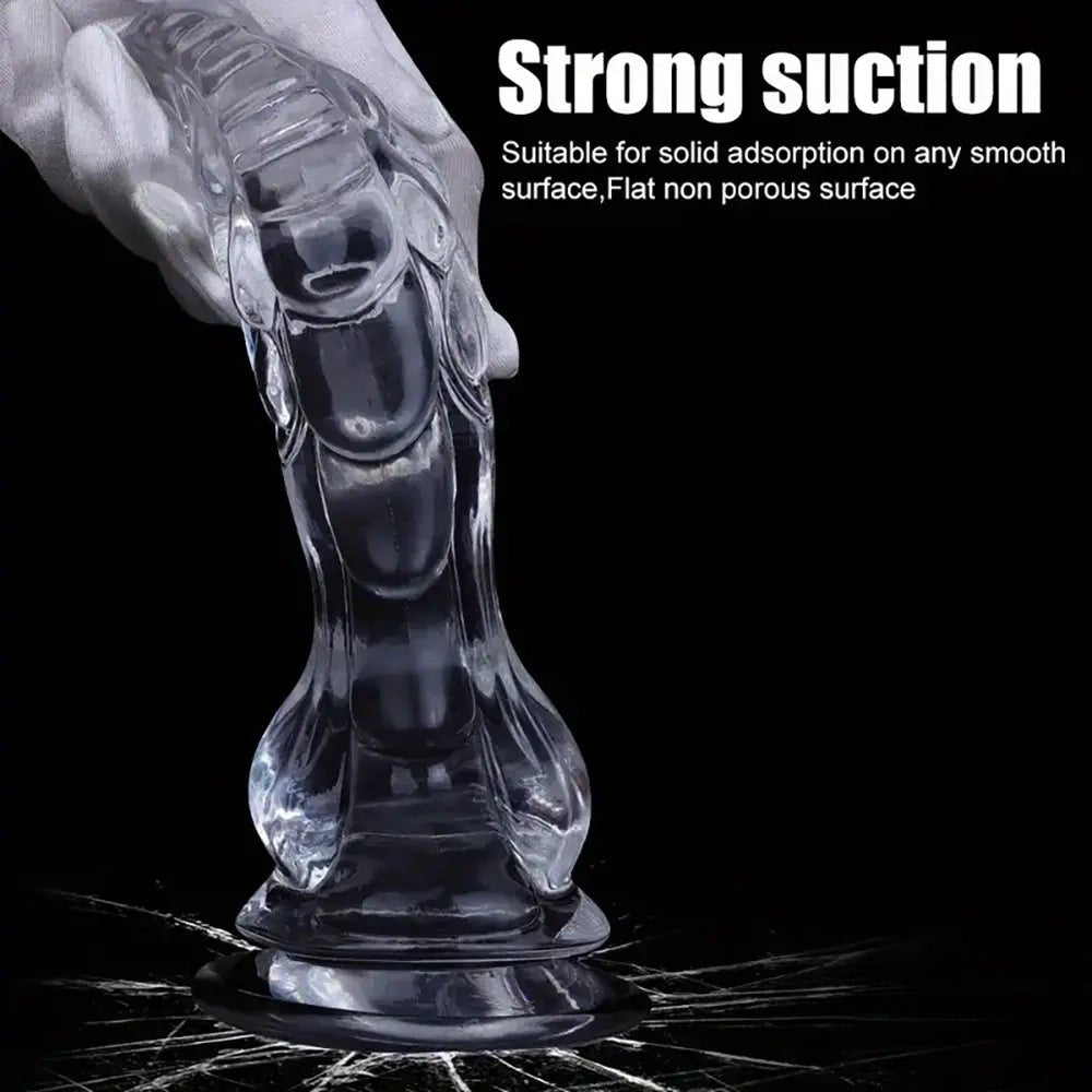 Clear spiked fantasy novelty dildo, photo 4