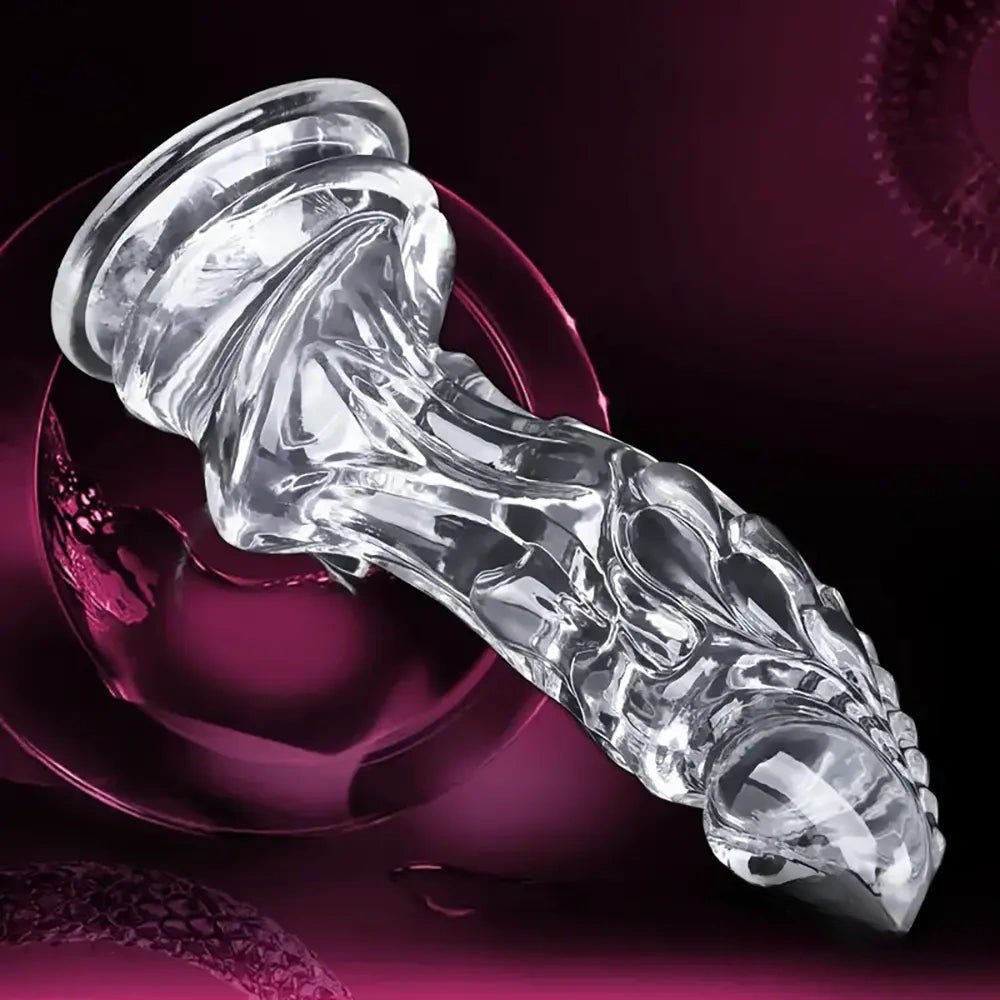 Clear spiked fantasy novelty dildo, photo 7