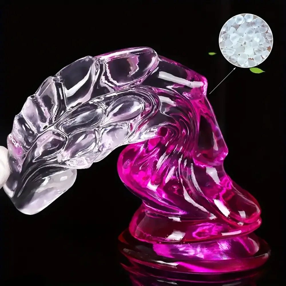Clear spiked fantasy novelty dildo, photo 9