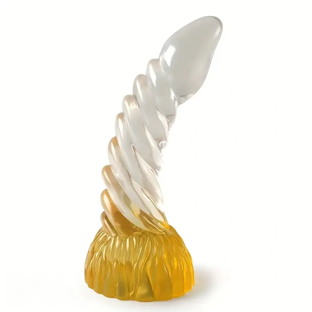 Yellow spiral fantasy dildo, photo 1