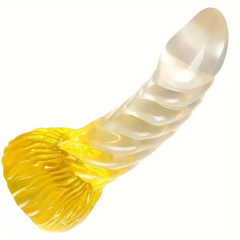 Yellow spiral fantasy dildo, photo 2