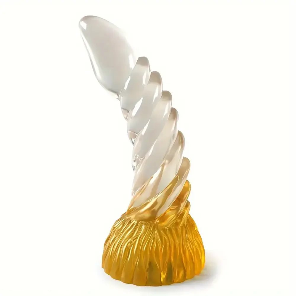 Yellow spiral fantasy dildo, photo 3
