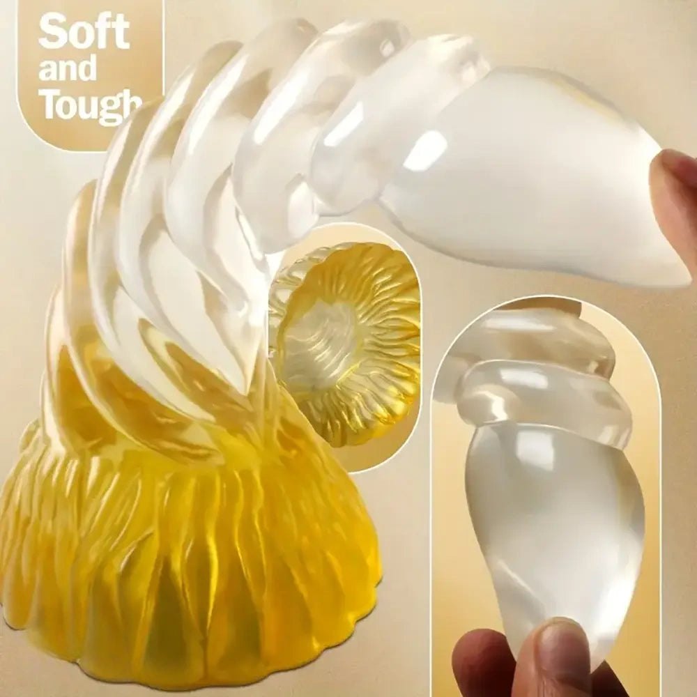 Yellow spiral fantasy dildo, photo 5
