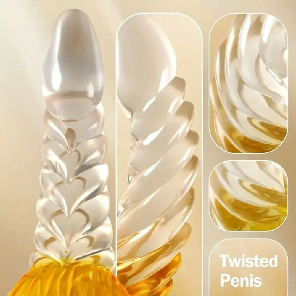 Yellow spiral fantasy dildo, photo 7