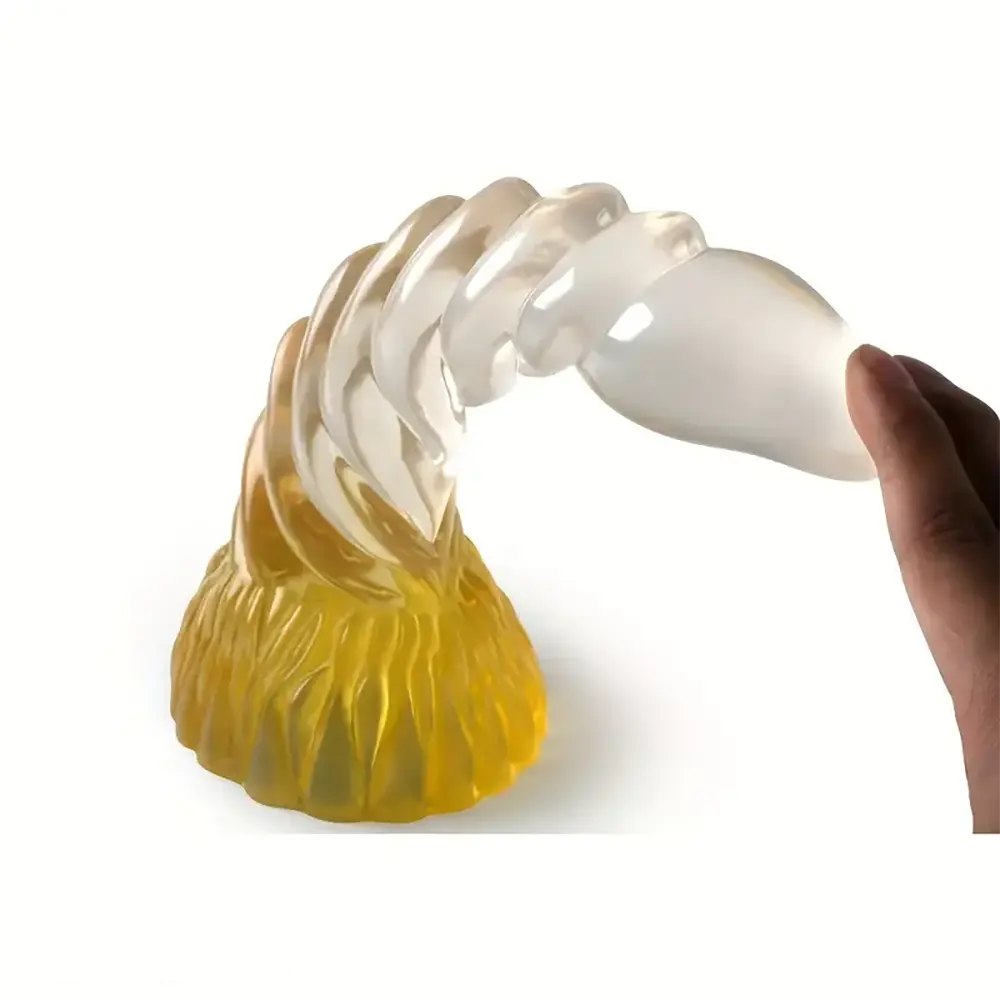Yellow spiral fantasy dildo, photo 8