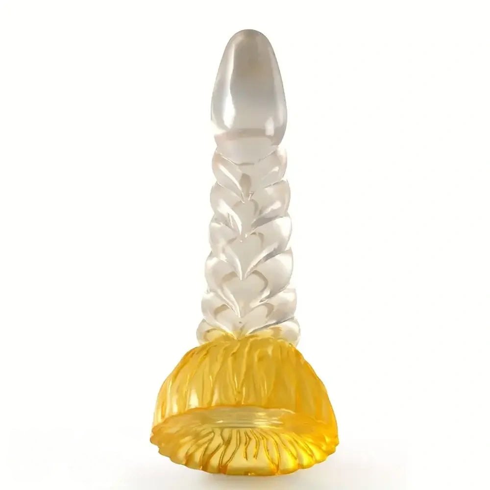 Yellow spiral fantasy dildo, photo 9