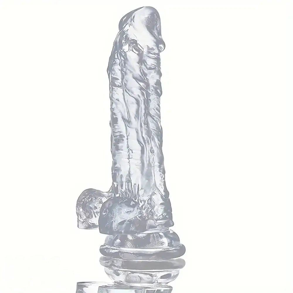 Clear realistic suction cup dildo, photo 1