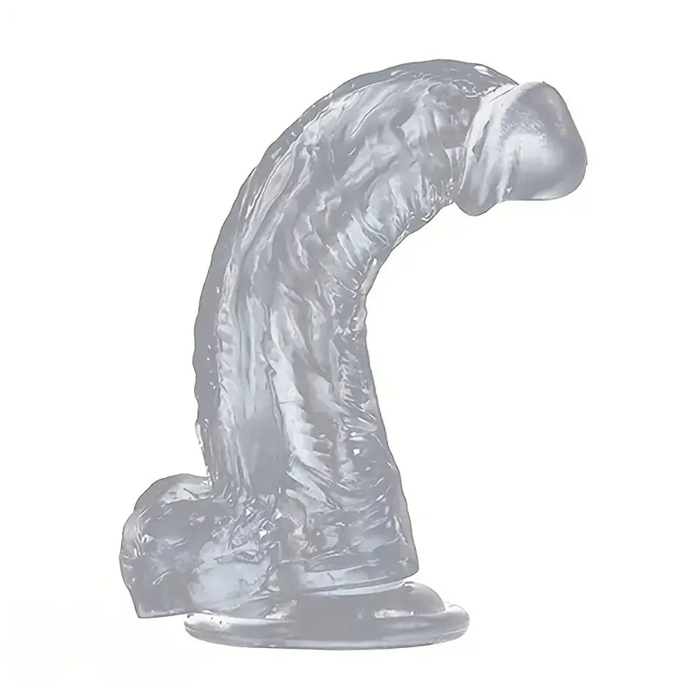 Clear realistic suction cup dildo, photo 3