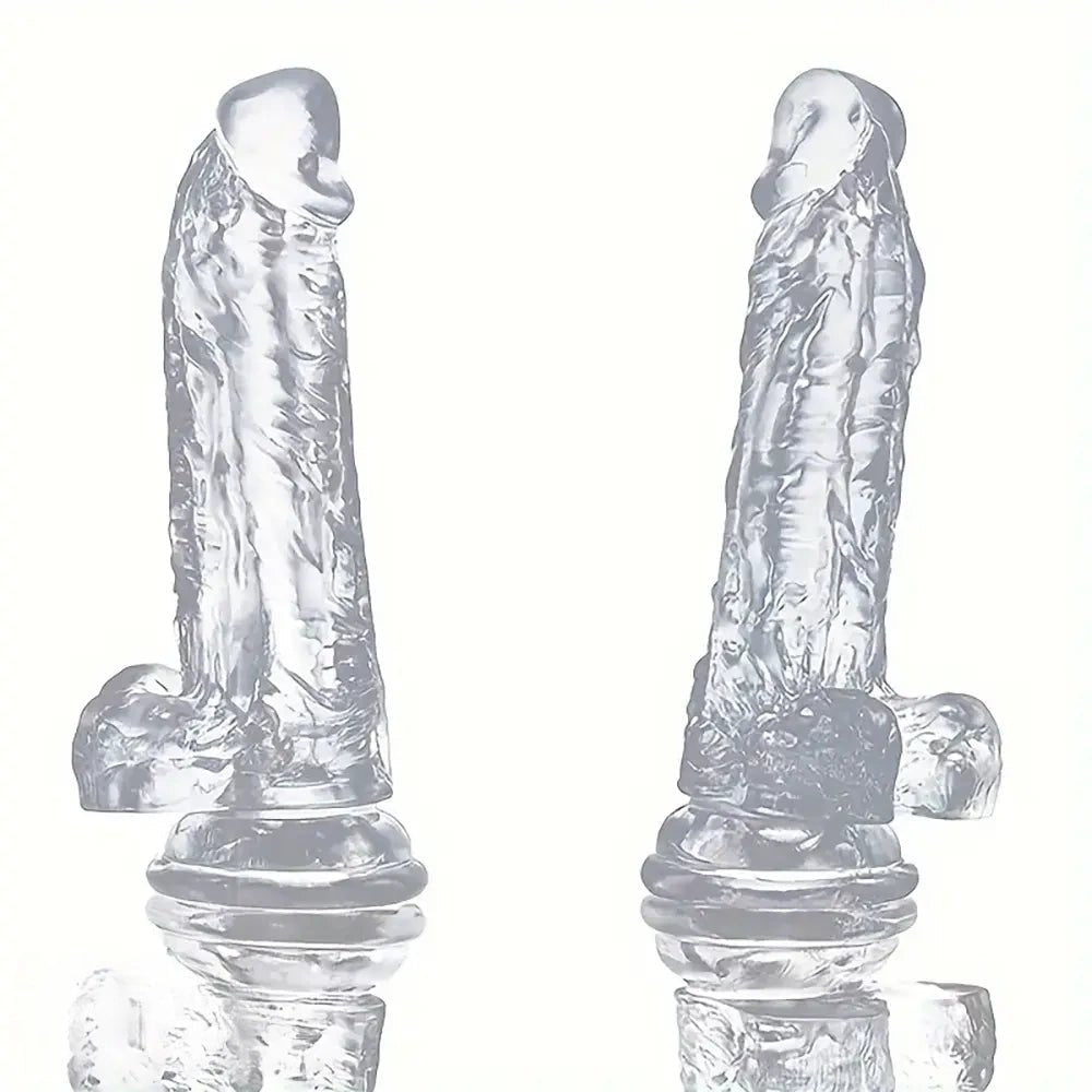 Clear realistic suction cup dildo, photo 4