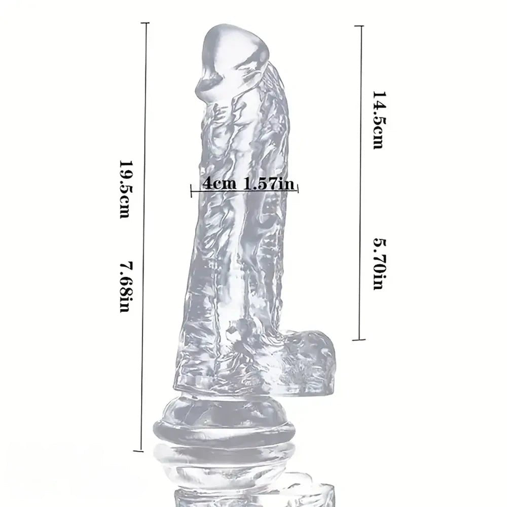 Clear realistic suction cup dildo, photo 5
