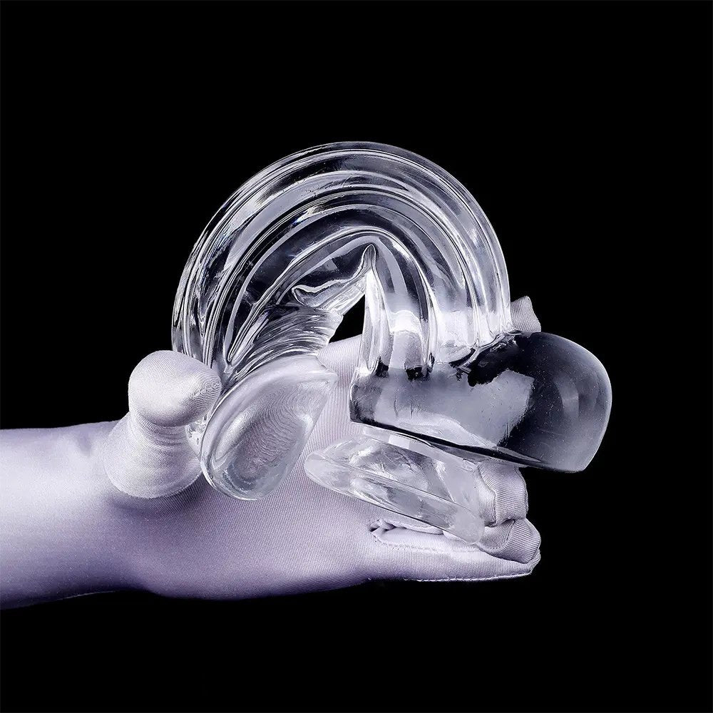 Clear textured realistic suction cup dildo, photo 4