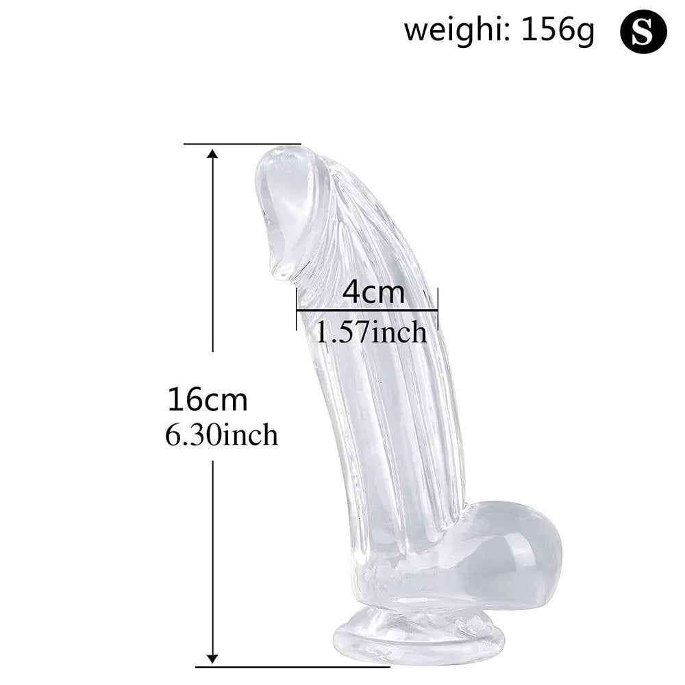 Clear textured realistic suction cup dildo, photo 5