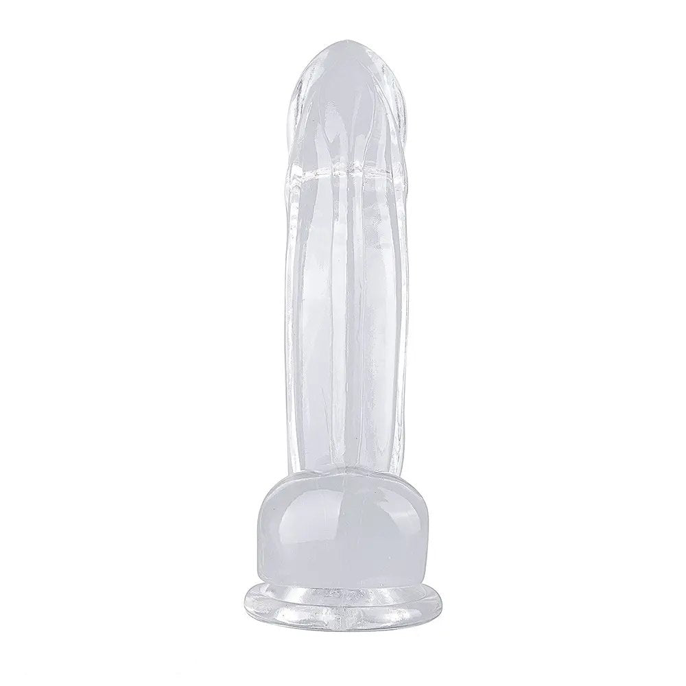 Clear textured realistic suction cup dildo, photo 8