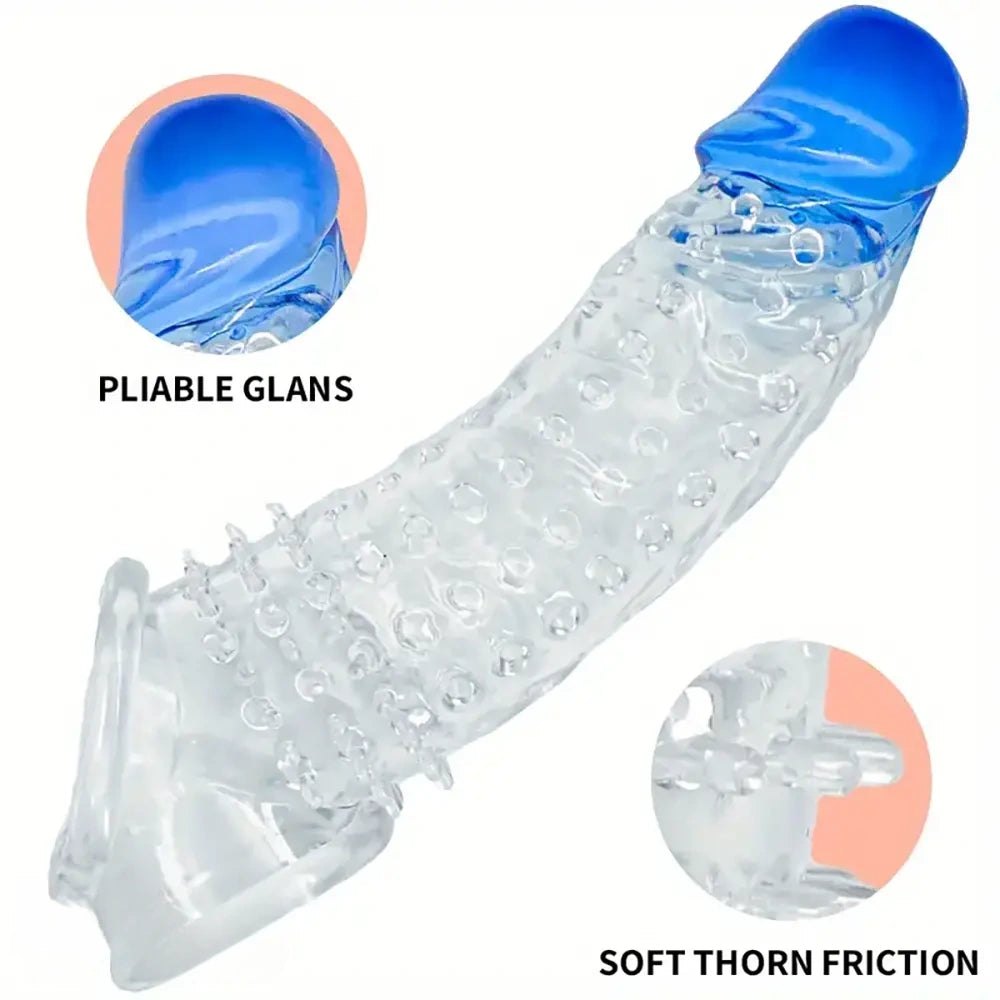 Clear textured penis sleeve, photo 13