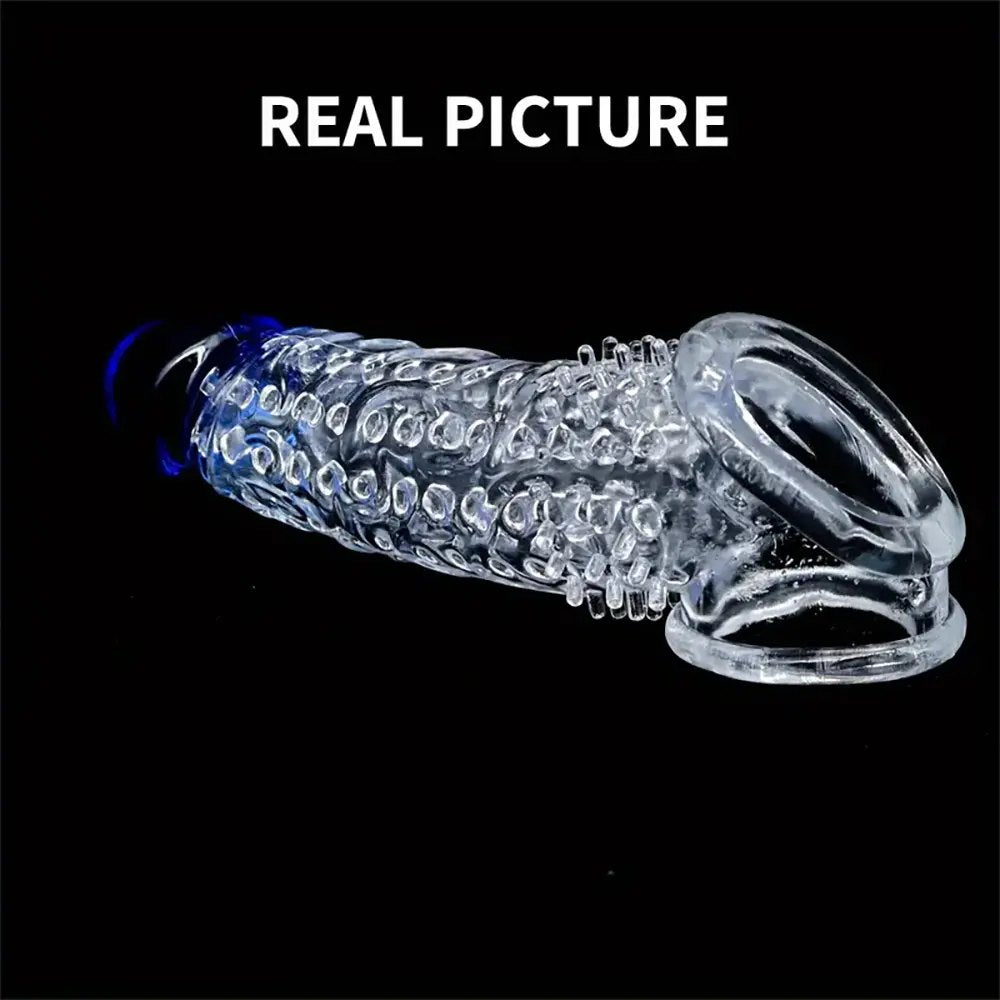 Clear textured penis sleeve, photo 14
